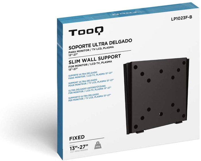 Tooq Soporte de Pared Fijo LP1023F-B para TV/Monitor de 10-27 pulgadas, Negro Tooq Soporte de Pared Fijo LP1023F-B para TV/Monitor de 10-27 pulgadas, Negro